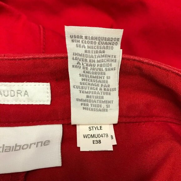 NWT Liz Claiborne Womens Audra Red Wide Leg Cropped Pants Size 12 - Picture 10 of 12